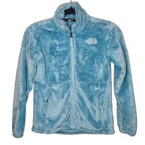 North Face Osolita Blue high pile fleece full zip jacket sz 10/12 girls